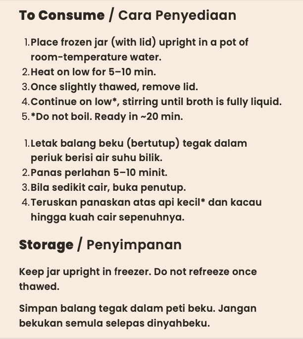 Beef Bone Broth (Frozen) – 210ml